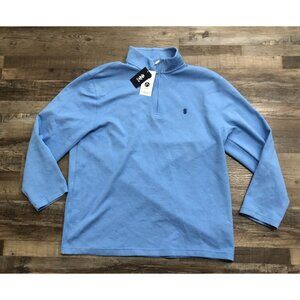IZOD Performance Mens Large Blue 1/4 Zip Comfort Sweater New with Tags